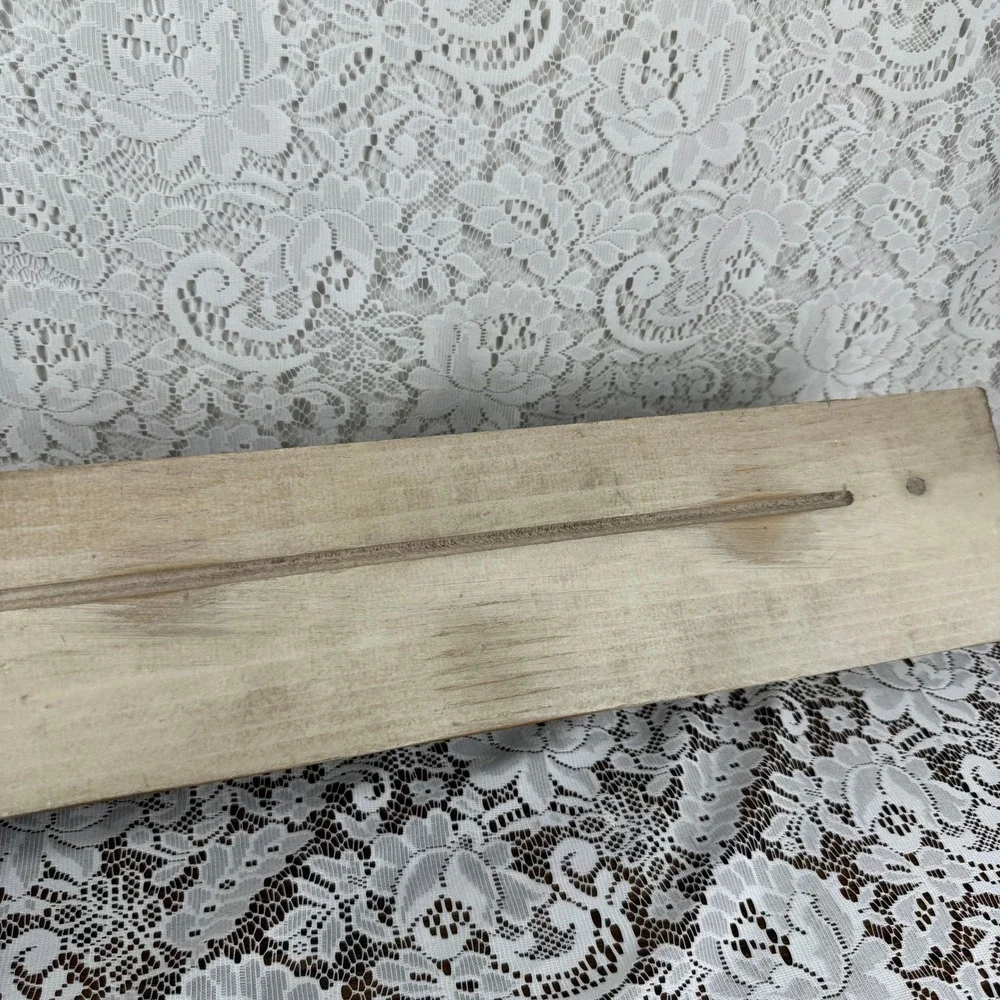 Rustic Distressed Wood Floating Display Shelf Wall Mount Plate Rail Whitewash